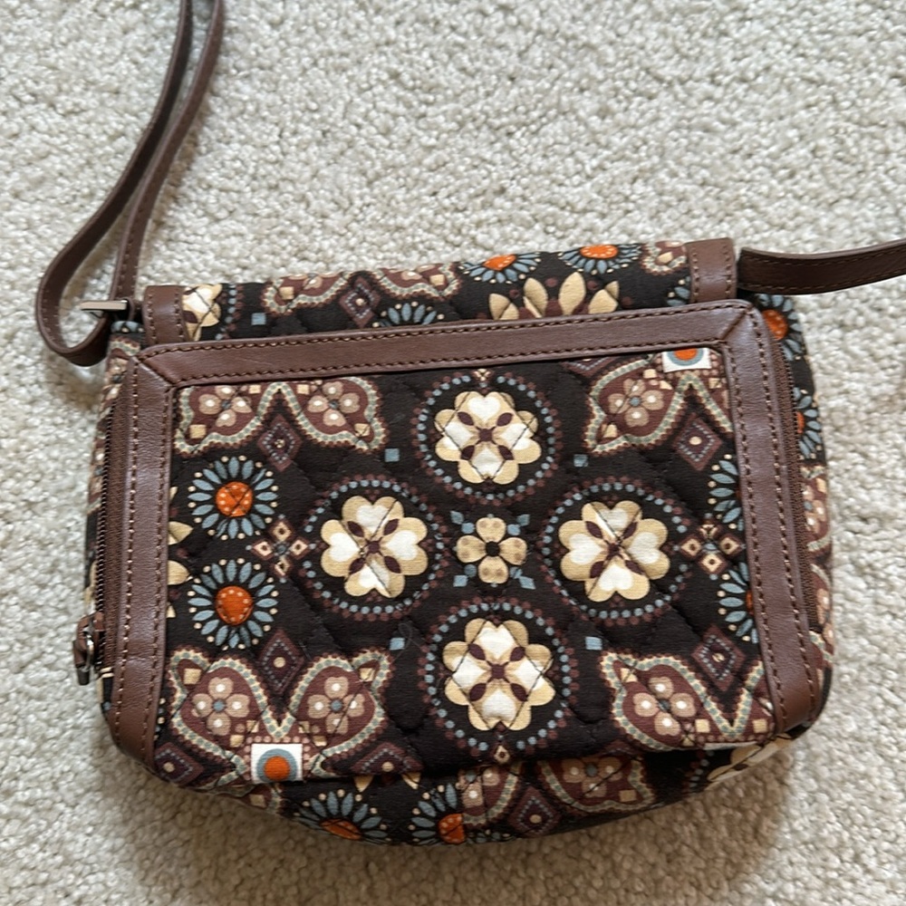 VERA BRADLEY Floral Brown Crossbody Bag - Picture 6 of 7